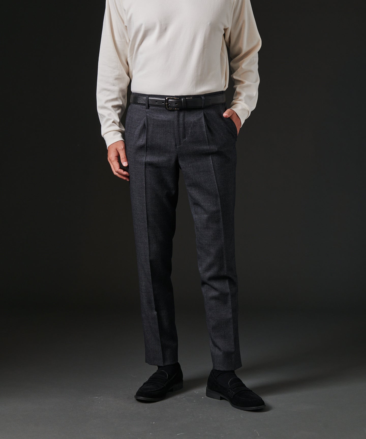 HIROKO KOSHINO TWバーズアイサイドシャーリングパンツ